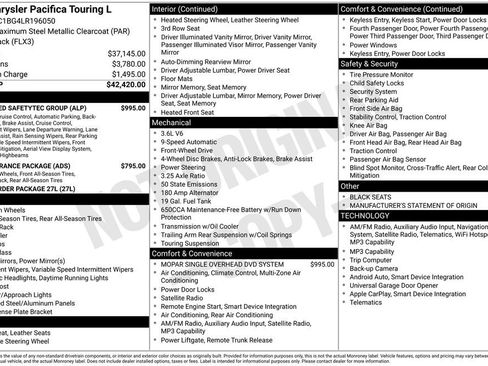 Used 2020 Chrysler Pacifica Touring-L w/ Advanced Safetytec Group image 10