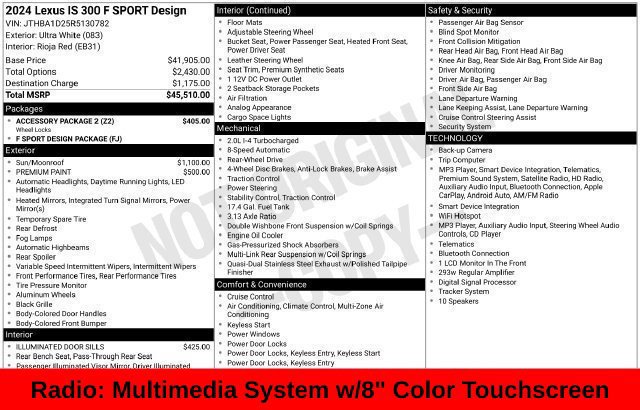 Used 2024 Lexus IS 300 F Sport w/ Accessory Package 2 RWD image 15