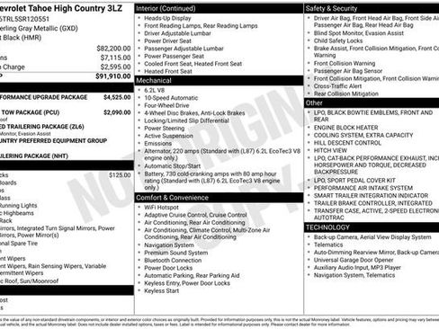 Used 2025 Chevrolet Tahoe High Country AWD/4WD image 11