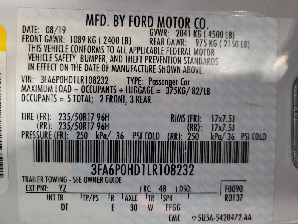 Used 2020 Ford Fusion SE FWD image 33