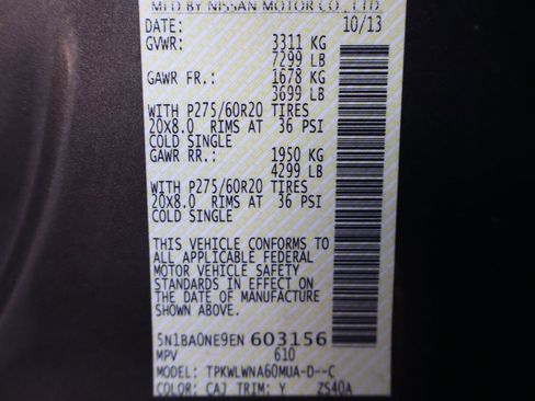 Used 2014 Nissan Armada Platinum w/ 2nd Row Captain Seat Package image 49