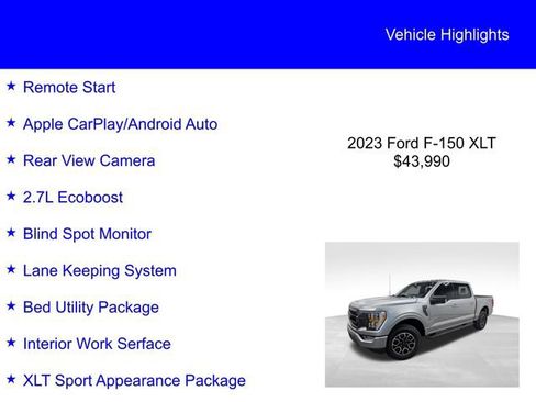 Used 2023 Ford F150 XLT w/ Equipment Group 302A High AWD/4WD image 3