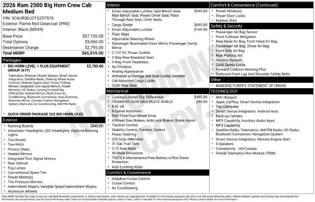 Used 2026 RAM 2500 Big Horn AWD/4WD image 7