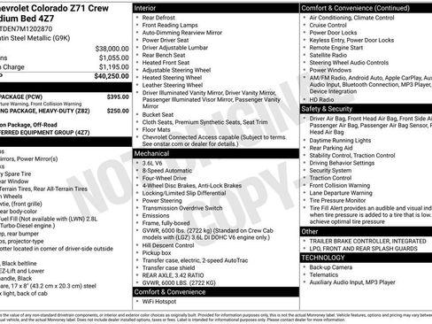 Certified 2021 Chevrolet Colorado Z71 w/ Safety Package image 11