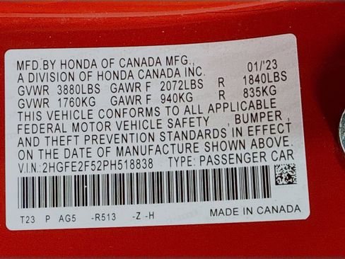 Certified 2023 Honda Civic Sport image 42