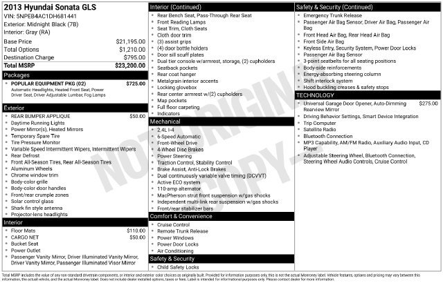 Used 2013 Hyundai Sonata GLS w/ Popular Equipment Pkg FWD image 21