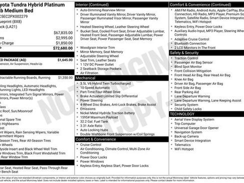 Used 2023 Toyota Tundra Platinum w/ Advanced Package AWD/4WD image 33