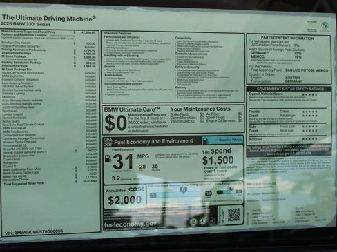 Used 2026 BMW 330i Sedan w/ M Sport Package image 36