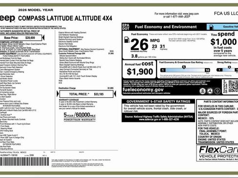 New 2026 Jeep Compass Latitude image 2