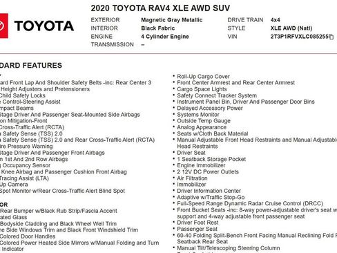 Used 2020 Toyota RAV4 XLE AWD/4WD image 16