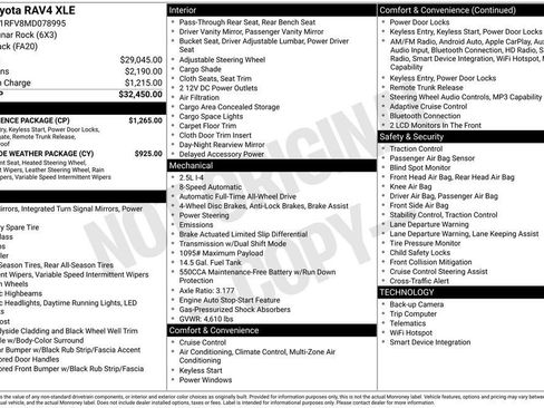 Used 2021 Toyota RAV4 XLE w/ Convenience Package AWD/4WD image 16
