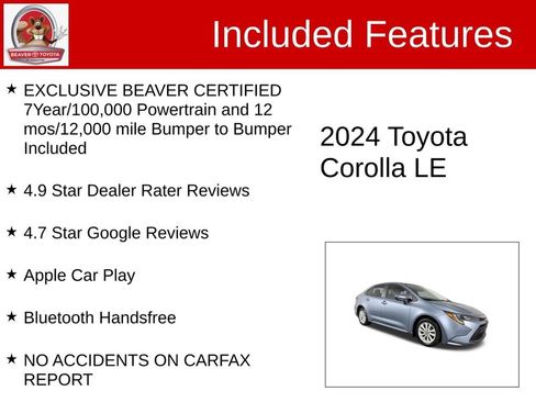 Used 2024 Toyota Corolla LE w/ LE Convenience Package FWD image 4