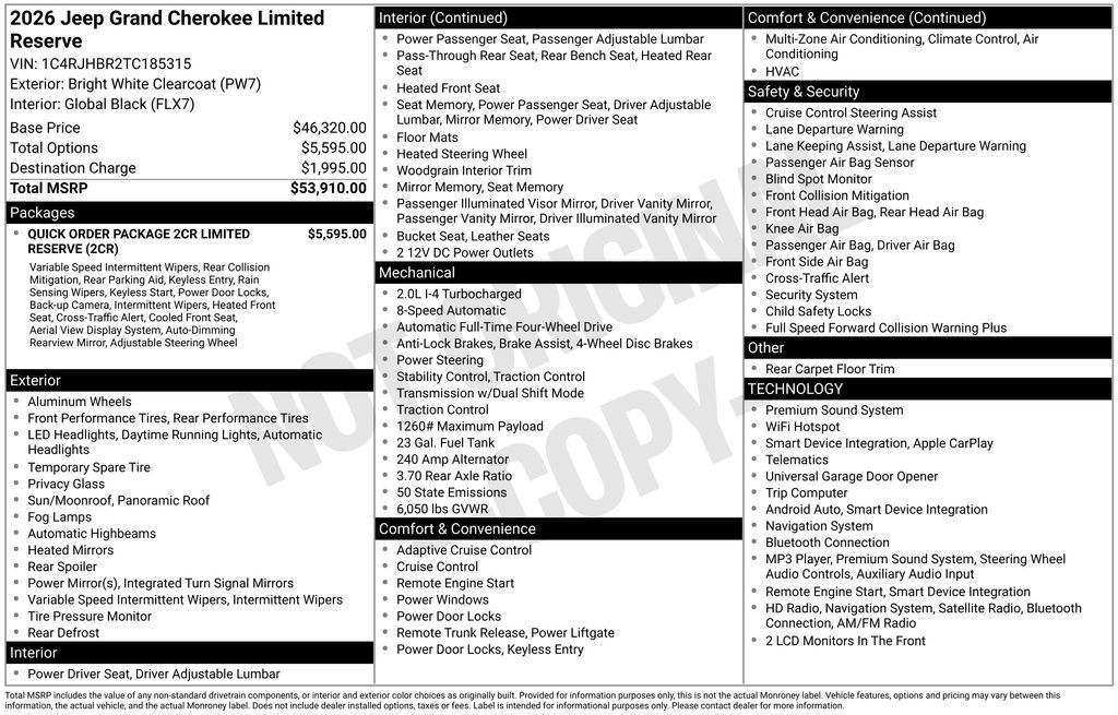 Used 2026 Jeep Grand Cherokee Limited AWD/4WD image 33