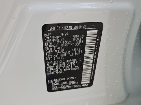 New 2026 INFINITI QX80 4WD w/ Sport Exterior Package image 15