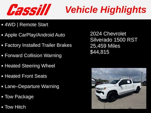 Used 2024 Chevrolet Silverado 1500 RST w/ Z71 Off-Road Package AWD/4WD image 3