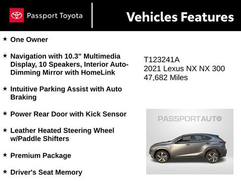 Used 2021 Lexus NX 300 AWD w/ Premium Package image 8
