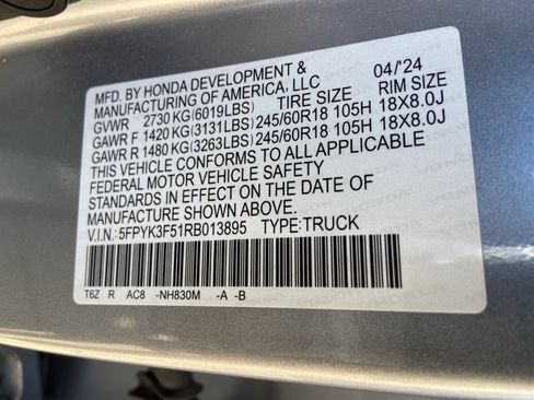 Used 2024 Honda Ridgeline RTL image 33