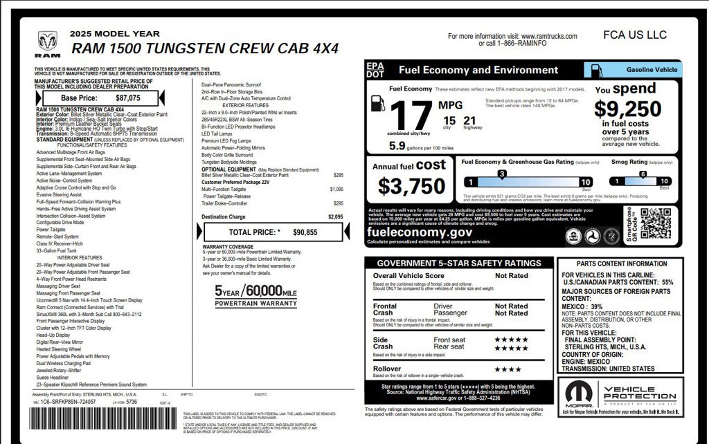 Used 2025 RAM 1500 Tungsten AWD/4WD image 28