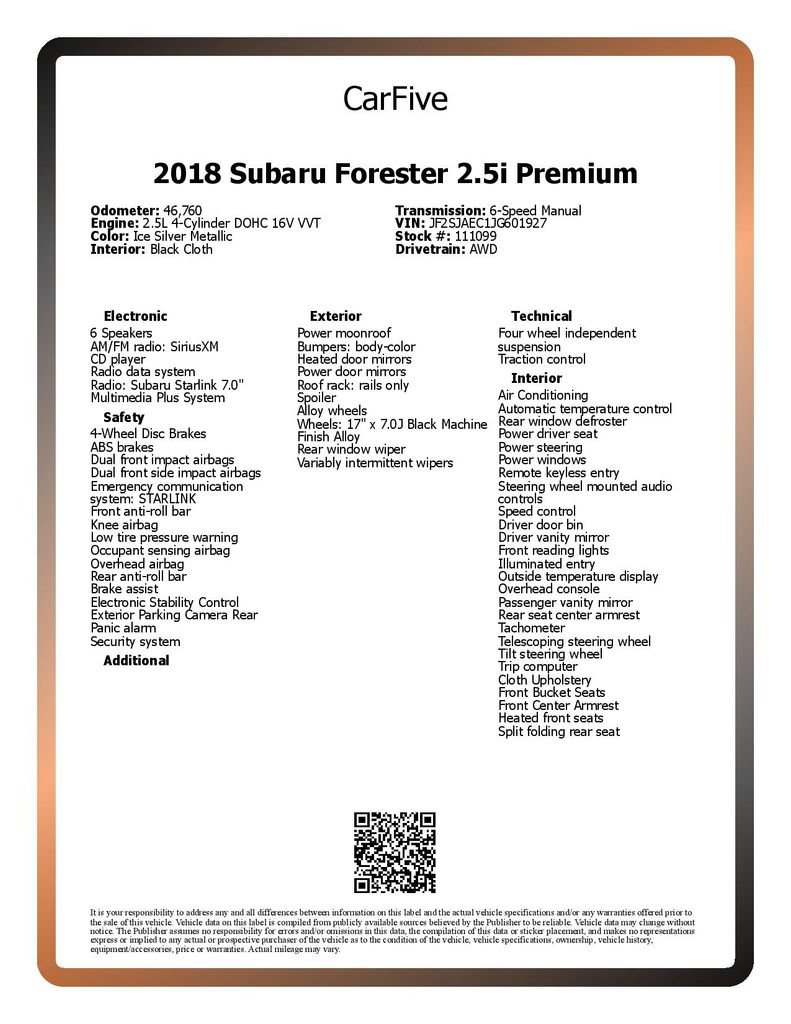 Used 2018 Subaru Forester 2.5i Premium AWD/4WD image 27