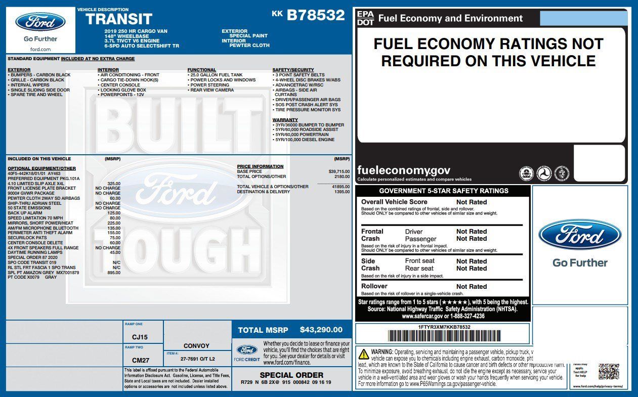 Used 2019 Ford Transit 250 148 High Roof Extended RWD image 6