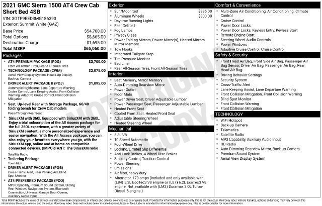 Used 2021 GMC Sierra 1500 AT4 w/ AT4 Premium Package AWD/4WD image 16