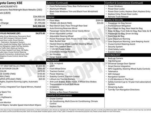 Used 2025 Toyota Camry XSE w/ Premium Plus Package FWD image 7