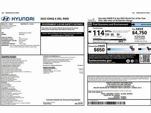 Used 2023 Hyundai Ioniq 5 SEL w/ Cargo Package image 2