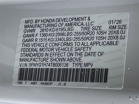 New 2026 Honda Pilot Touring image 7