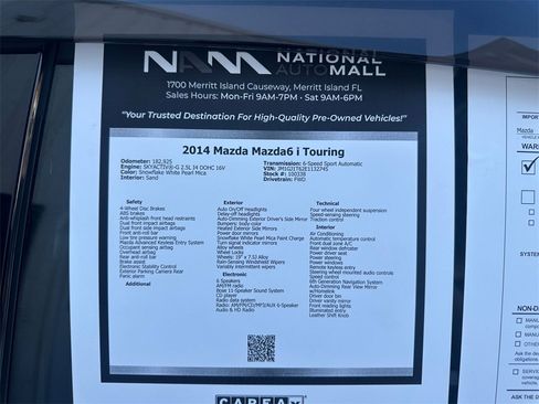 Used 2014 MAZDA MAZDA6 Touring w/ Touring Technology Package image 44