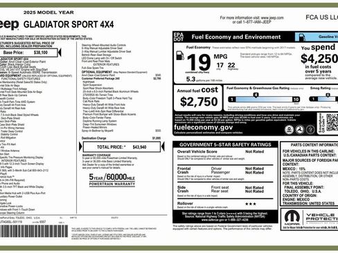 Used 2025 Jeep Gladiator Sport image 4