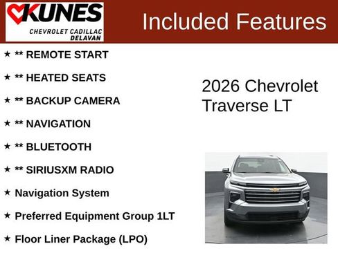 New 2026 Chevrolet Traverse LT w/ LPO, Floor Liner Package image 6
