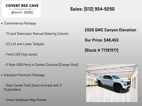 New 2026 GMC Canyon Elevation w/ Convenience Package AWD/4WD image 19