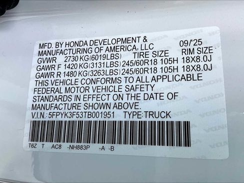 New 2026 Honda Ridgeline RTL image 18