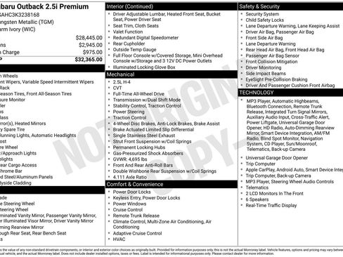 Used 2019 Subaru Outback 2.5i Premium image 28