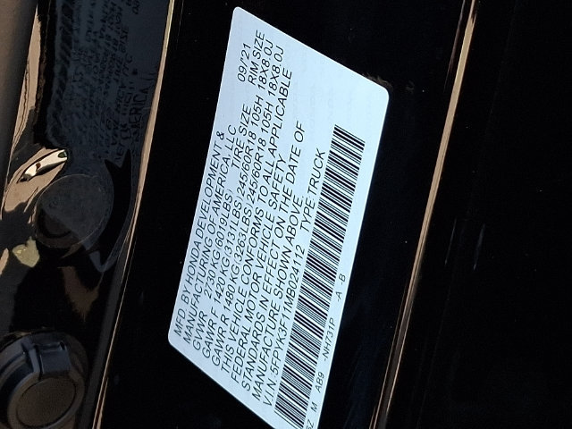 Certified 2021 Honda Ridgeline Sport image 30