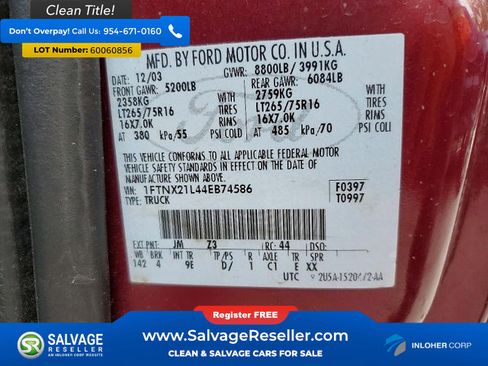 Used 2004 Ford F250 4x4 SuperCab Super Duty image 16