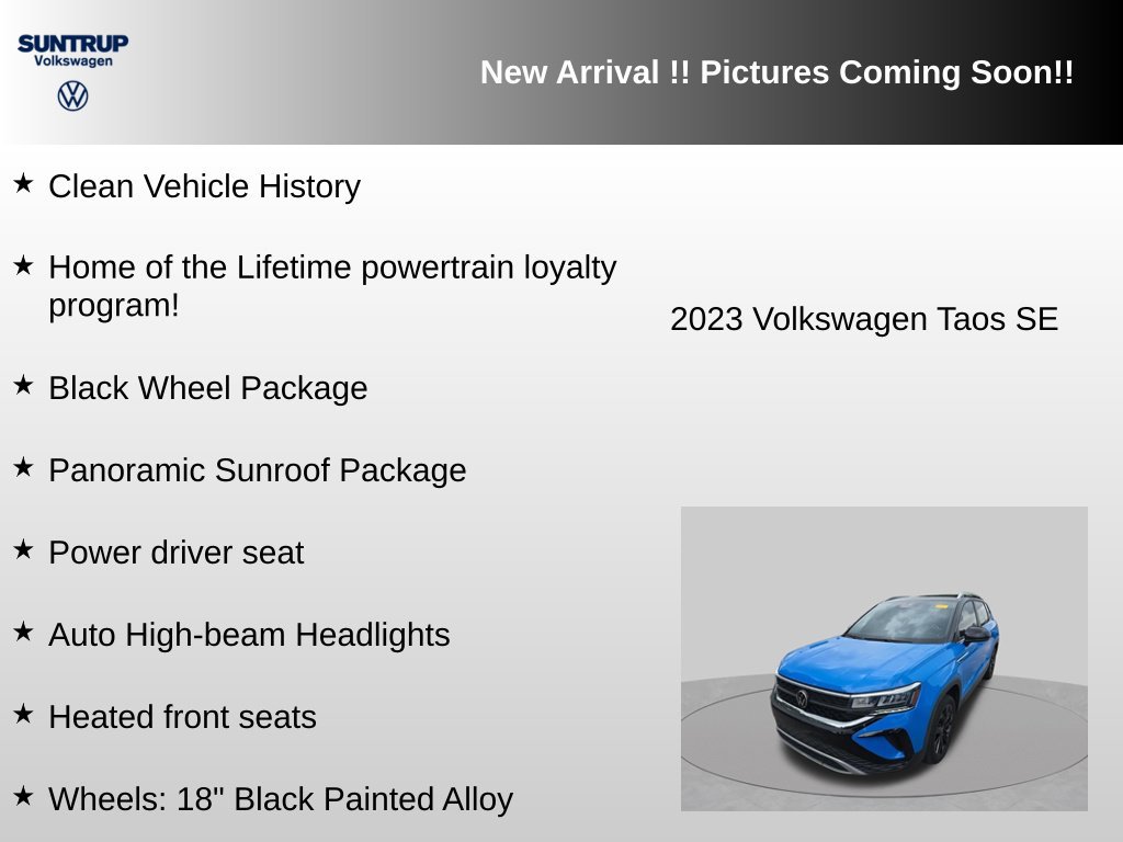 Used 2023 Volkswagen Taos SE w/ Panoramic Sunroof Package FWD image 6