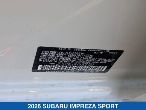Certified 2026 Subaru Impreza 2.0i Sport image 29