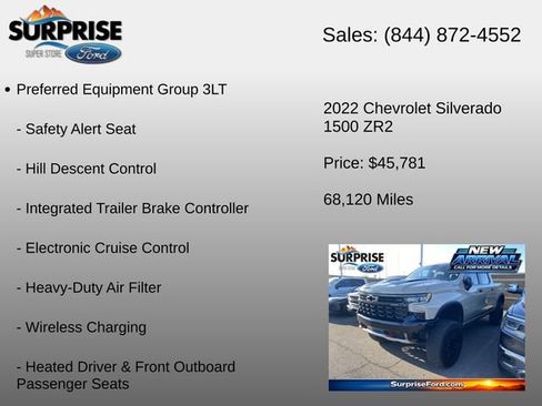 Used 2022 Chevrolet Silverado 1500 ZR2 w/ Technology Package AWD/4WD image 16