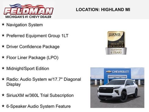 New 2025 Chevrolet Traverse LT w/ Midnight/Sport Edition image 3