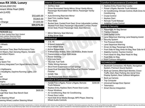 Used 2018 Lexus RX 350L Luxury image 44