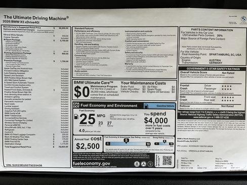 New 2026 BMW X5 xDrive40i w/ M Sport Package image 36