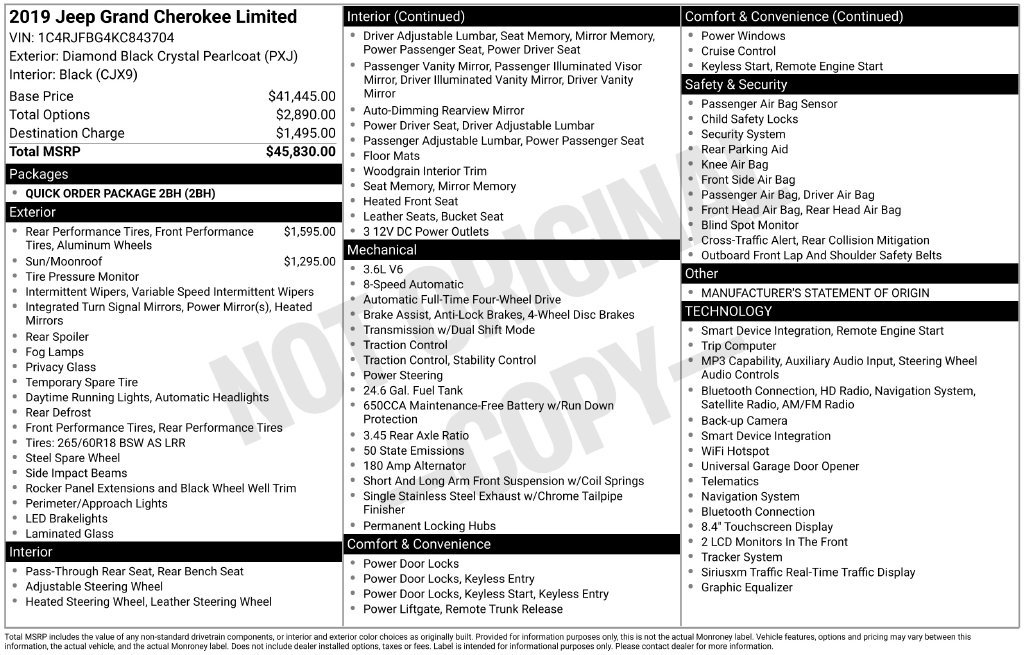 Certified 2019 Jeep Grand Cherokee Limited AWD/4WD image 41