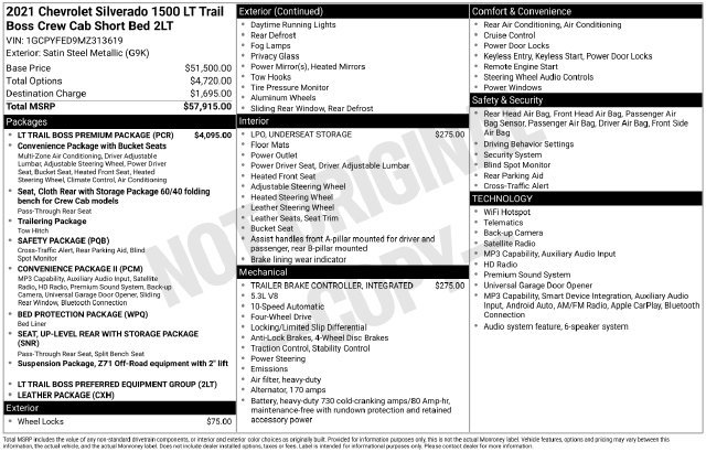 Used 2021 Chevrolet Silverado 1500 LT Trail Boss w/ LT Trail Boss Premium Package AWD/4WD image 27