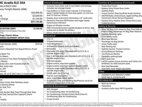 Used 2021 GMC Acadia SLE w/ Elevation Edition image 7