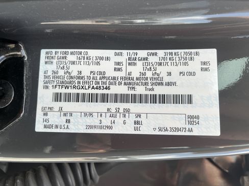 Used 2020 Ford F150 Raptor w/ Equipment Group 802A Luxury image 5