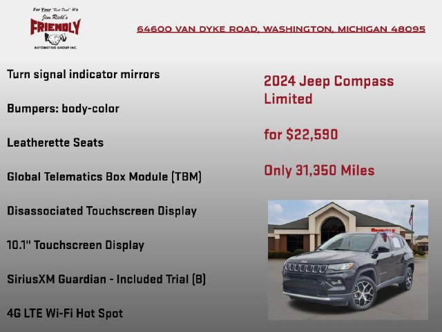Used 2024 Jeep Compass Limited AWD/4WD image 30