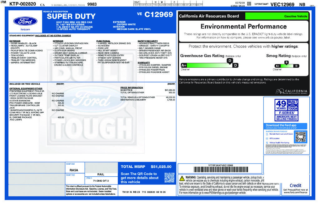 New 2027 Ford F350 XL w/ XL Chrome Package RWD image 2