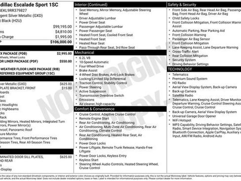 Certified 2024 Cadillac Escalade Sport w/ LPO, ONYX Package AWD/4WD image 26