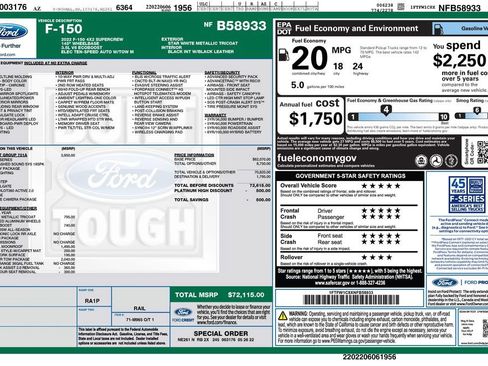 Used 2022 Ford F150 Platinum w/ Equipment Group 701A High RWD image 3
